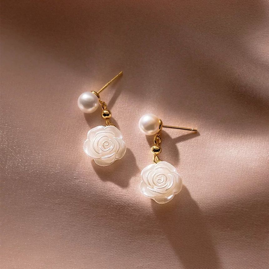 Silver Dangle Earring Sterling Floral FashionChic