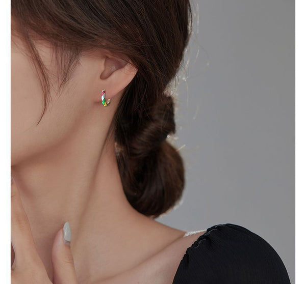 Hoop Glaze Earring Silver Sterling FashionChic