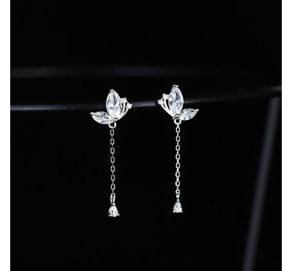 Earring Sterling Dangle Butterfly Silver FashionChic