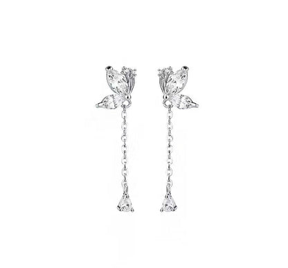 Earring Sterling Dangle Butterfly Silver FashionChic