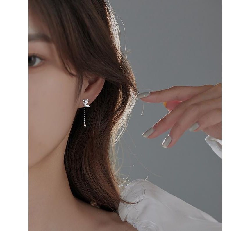 Earring Sterling Dangle Butterfly Silver FashionChic