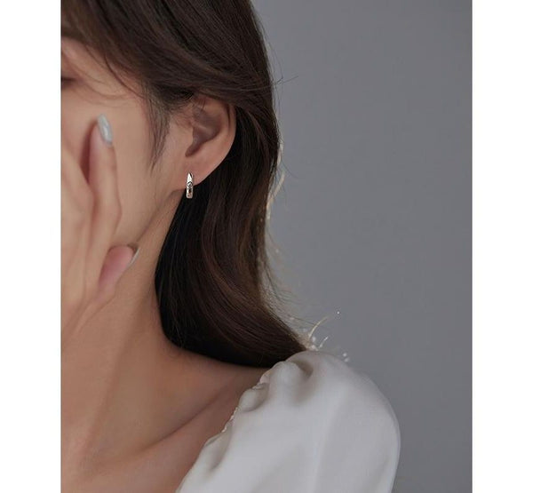 Earring Hoop Silver Smiley Sterling FashionChic