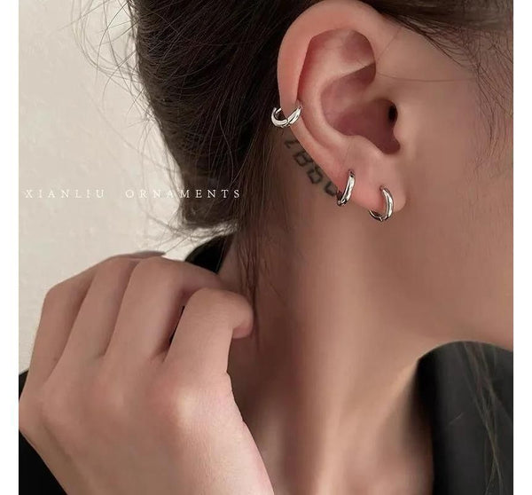 Polished Alloy Hoop Earring FashionChic