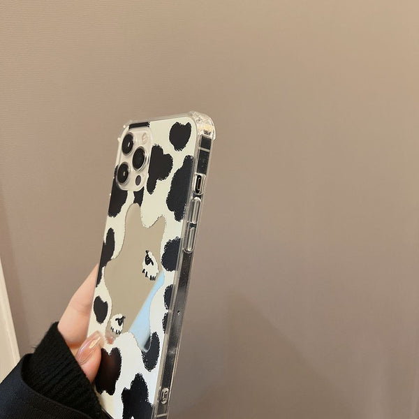 Cow Case Mirrored Milk Print Phone FashionChic