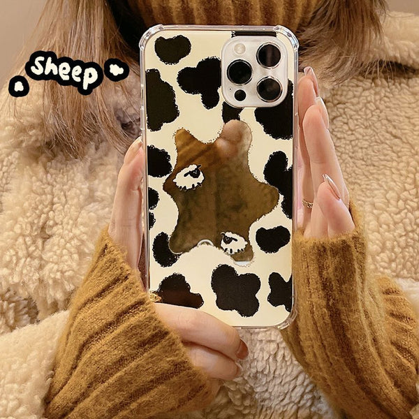 Cow Case Mirrored Milk Print Phone FashionChic