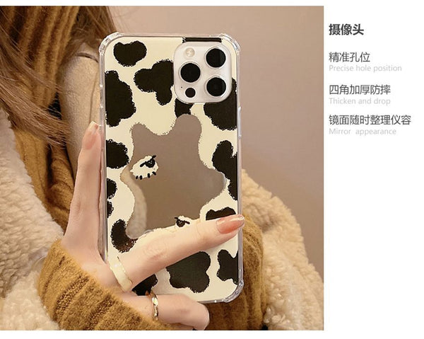 Cow Case Mirrored Milk Print Phone FashionChic