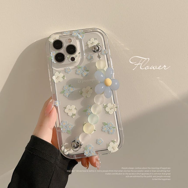 Case Phone Transparent Strap Floral FashionChic