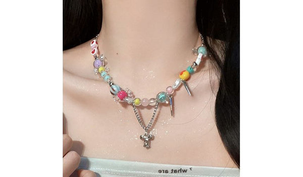 Bow Beaded Necklace FashionChic