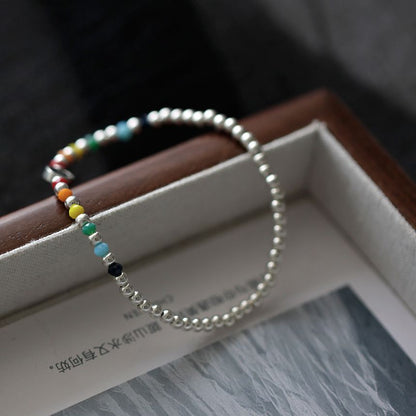 Smiley Sterling Bracelet Silver Face Rainbow FashionChic
