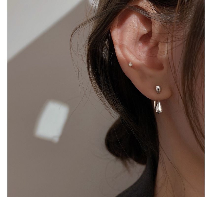 Sterling Earring Silver Droplet FashionChic