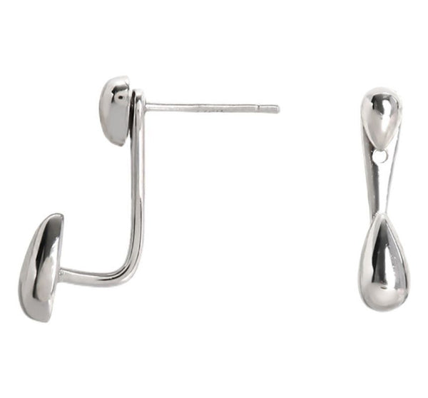 Sterling Earring Silver Droplet FashionChic