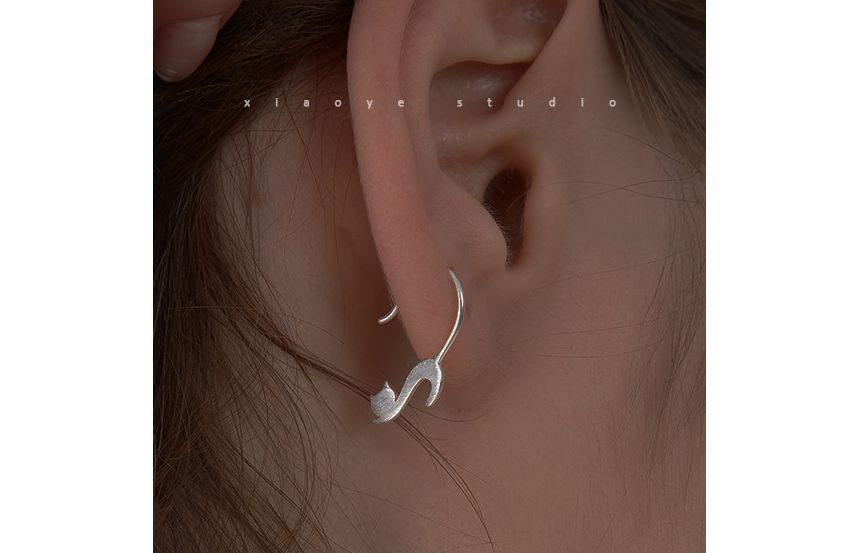Silver Cat Earring Sterling FashionChic