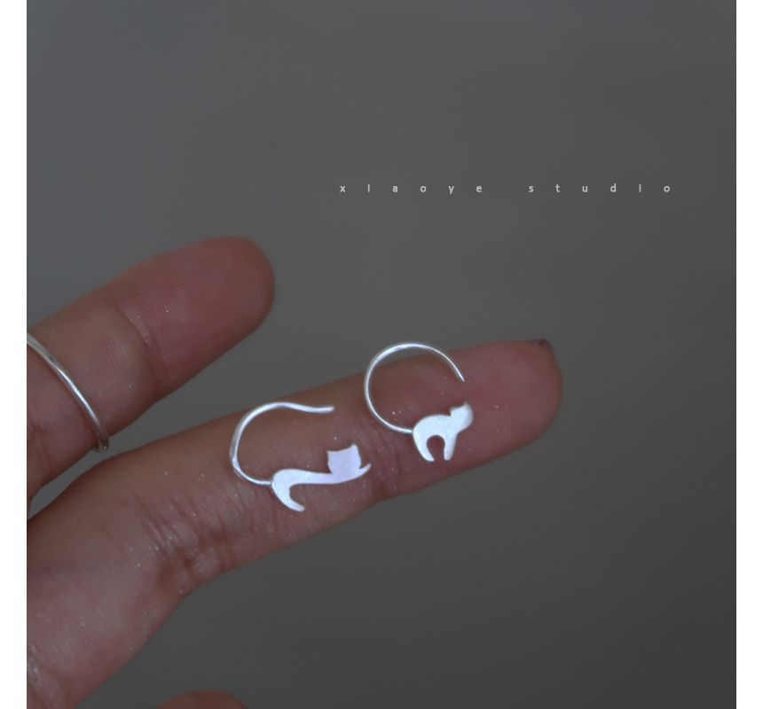 Silver Cat Earring Sterling FashionChic