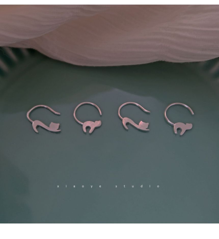 Silver Cat Earring Sterling FashionChic
