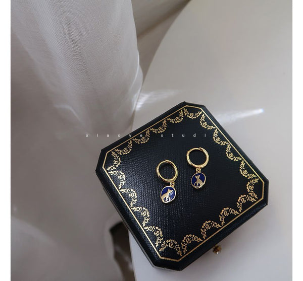 Earring Dangle Cat Silver Sterling FashionChic