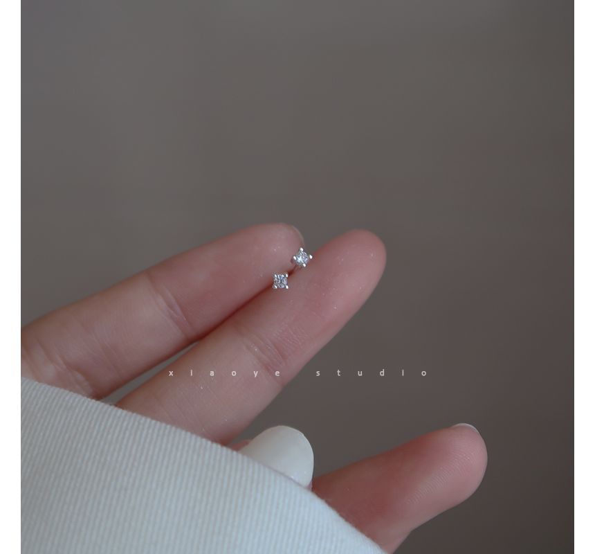 Sterling Rhinestone Stud Silver Earring FashionChic