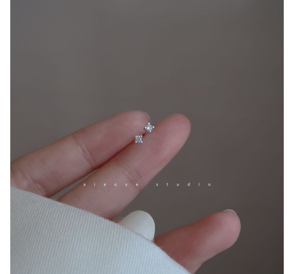 Sterling Rhinestone Stud Silver Earring FashionChic