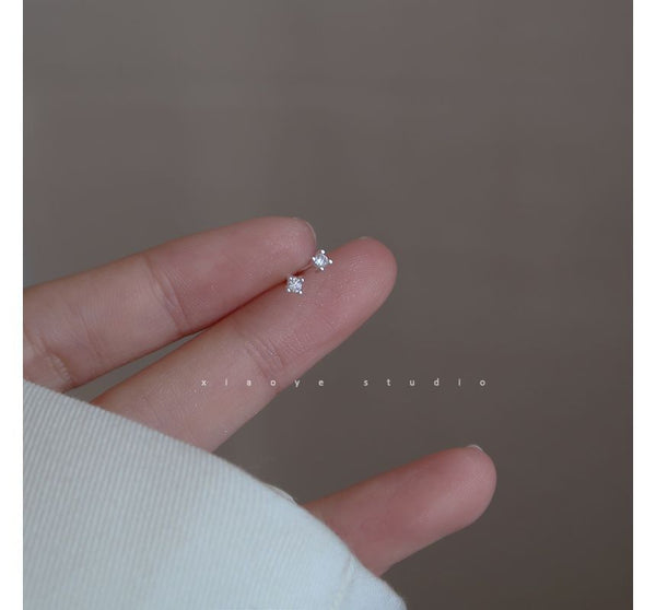 Sterling Rhinestone Stud Silver Earring FashionChic