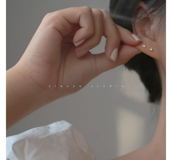 Sterling Rhinestone Stud Silver Earring FashionChic