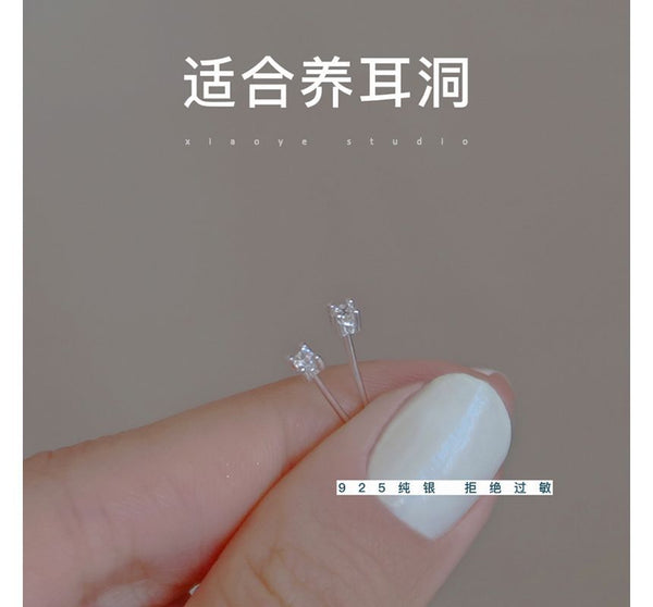 Sterling Rhinestone Stud Silver Earring FashionChic