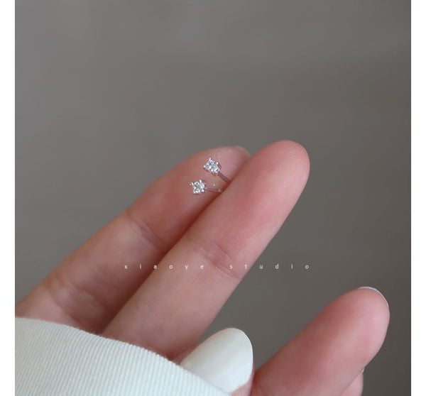 Sterling Rhinestone Stud Silver Earring FashionChic