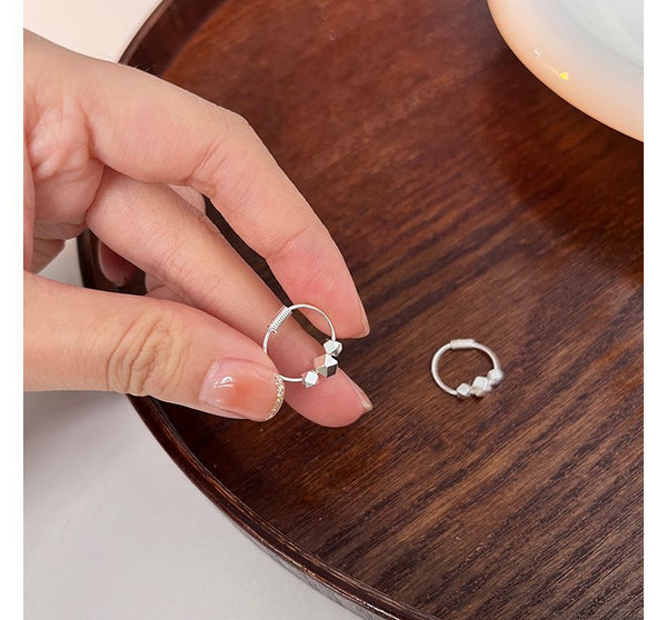 Earring Hoop Bead Sterling Silver FashionChic