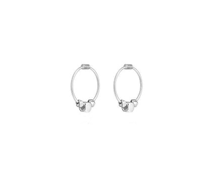 Earring Hoop Bead Sterling Silver FashionChic