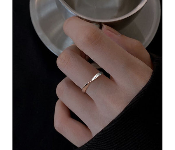 Twisted Silver Sterling Open Ring FashionChic