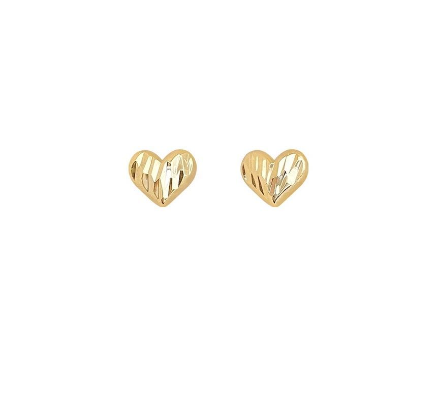 Sterling Earring Heart Silver Textured FashionChic