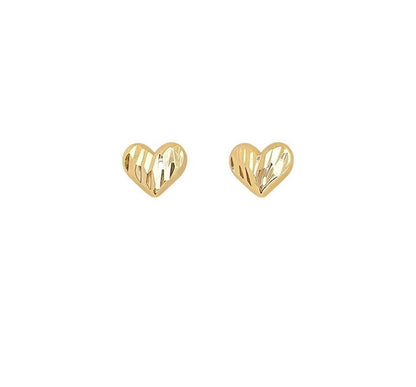 Sterling Earring Heart Silver Textured FashionChic
