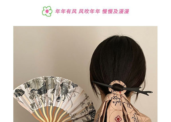 Hand Fan Chinese / Scrunchie Traditional Character FashionChic