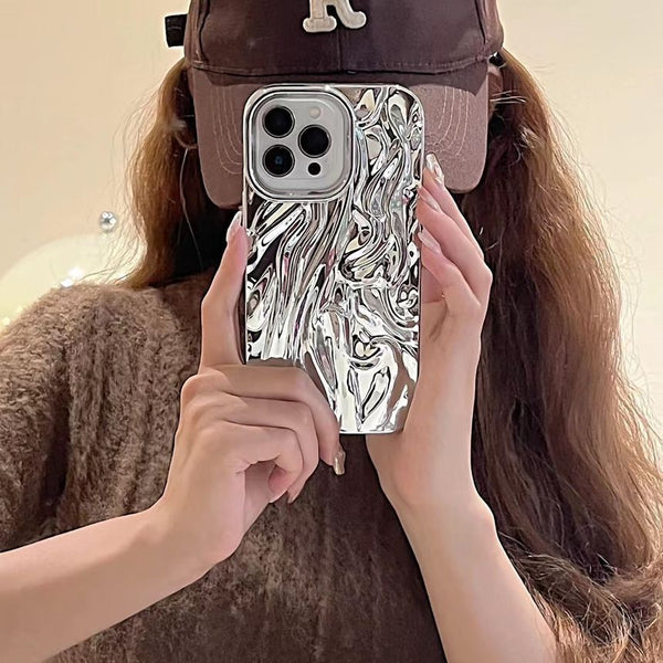 Metallic Textured Case Phone FashionChic