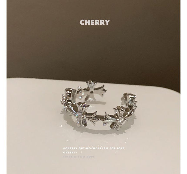 Ring Cross Faux Set Moonstone / Open FashionChic