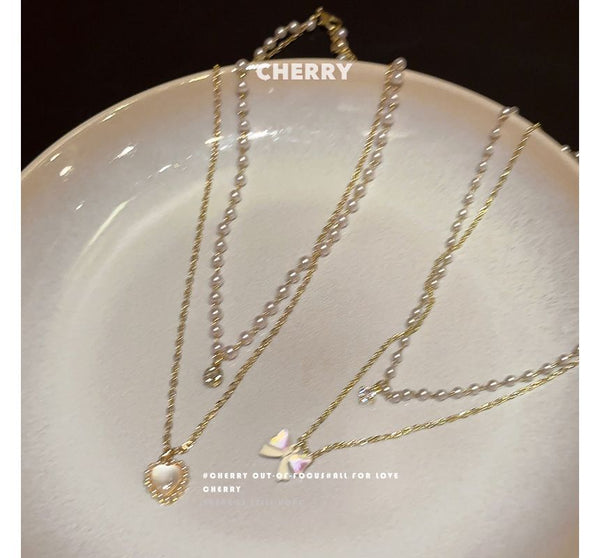 Necklace Faux Pearl Layered FashionChic