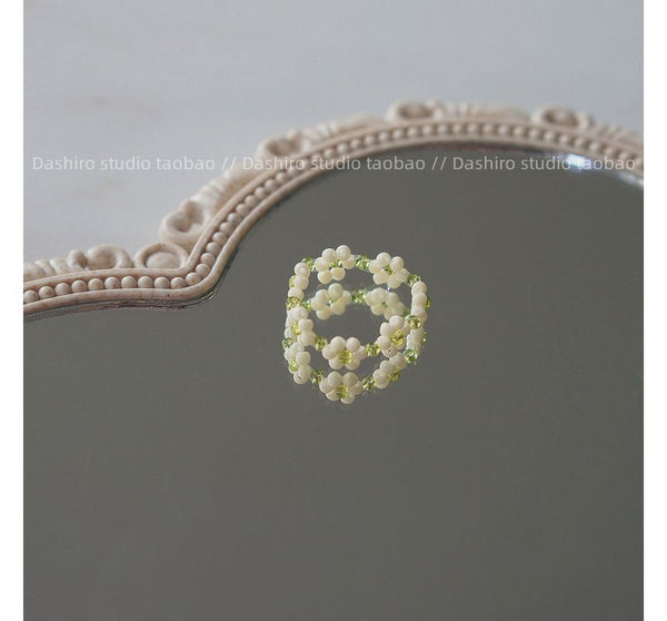 Acrylic Set / Ring Floral Bracelet FashionChic