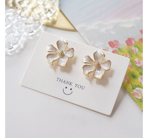 Earring Stud Glaze Floral Alloy FashionChic