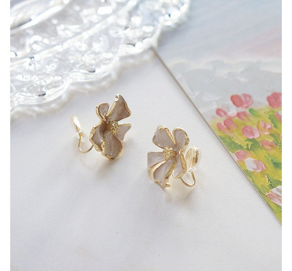 Earring Stud Glaze Floral Alloy FashionChic