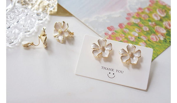 Earring Stud Glaze Floral Alloy FashionChic