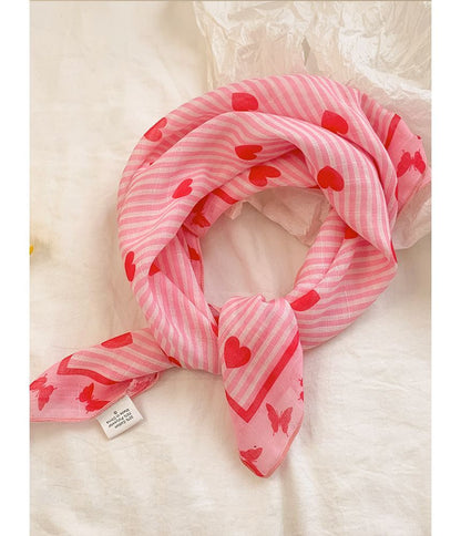 Eye Cat Heart Print Sunglasses / Headkerchief FashionChic