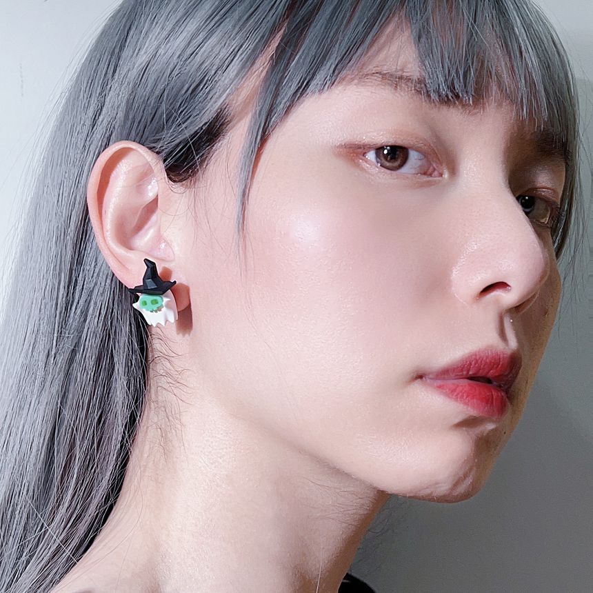Silver Halloween ) Earring Ghost Designs Sterling ( Various Stud FashionChic