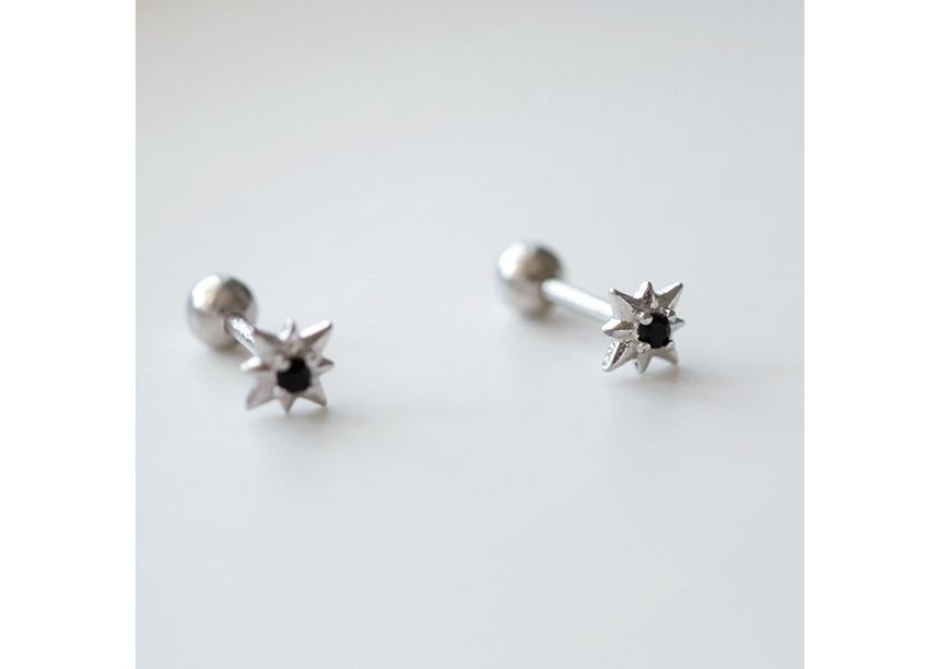Stud Earring Silver Star Sterling FashionChic