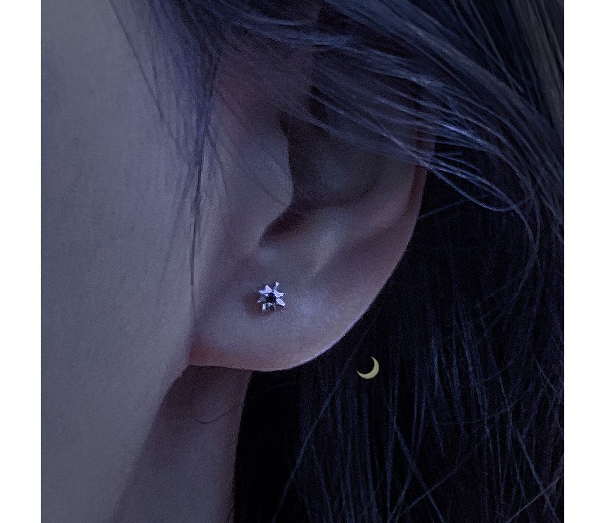 Stud Earring Silver Star Sterling FashionChic