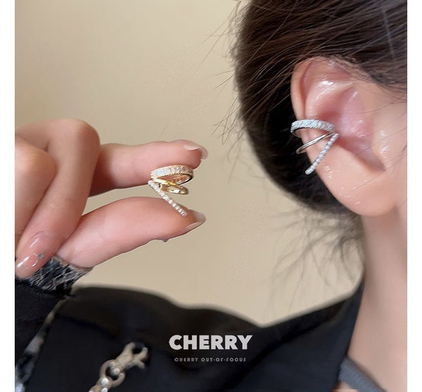 Rhinestone Layered Cuff Ear FashionChic