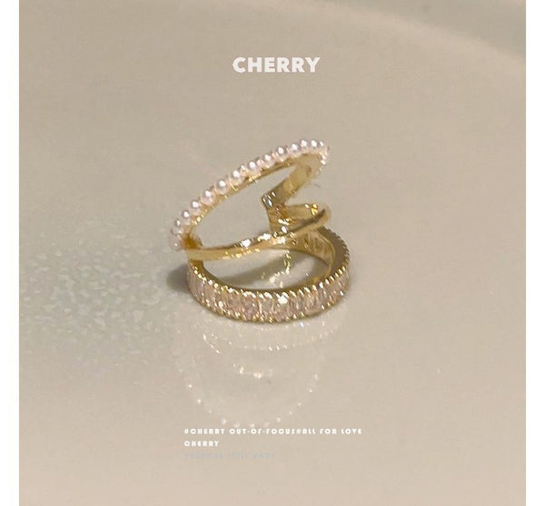 Rhinestone Layered Cuff Ear FashionChic