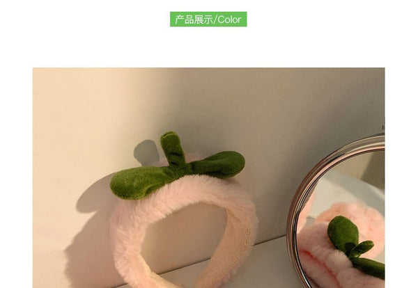 Peach Wrist Band Tie Headband Hair Chenille / FashionChic