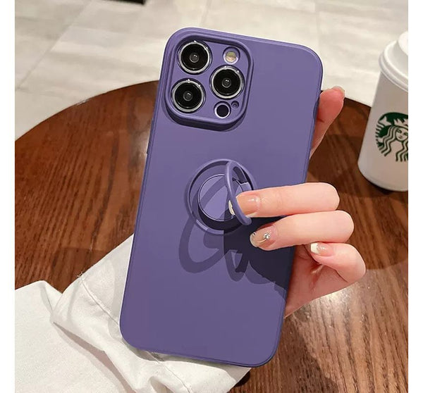 Stand Case Plain Phone Ring FashionChic