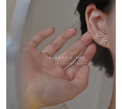 Floral Earring Pearl Faux Stud Alloy FashionChic