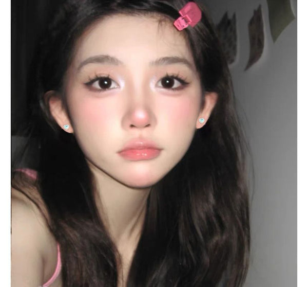 Moonstone Heart Silver Earring Barbell Sterling FashionChic