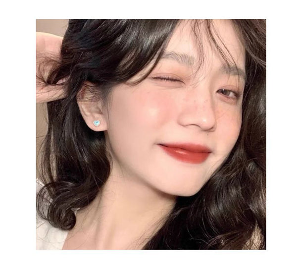 Moonstone Heart Silver Earring Barbell Sterling FashionChic