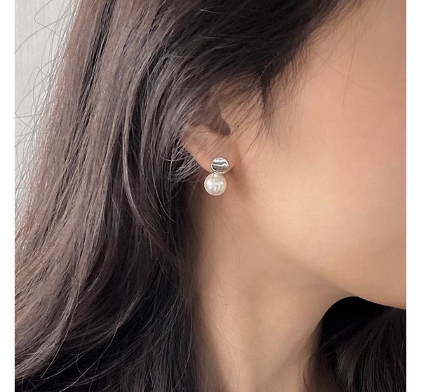 Faux Drop Pearl Sterling Earring Silver FashionChic